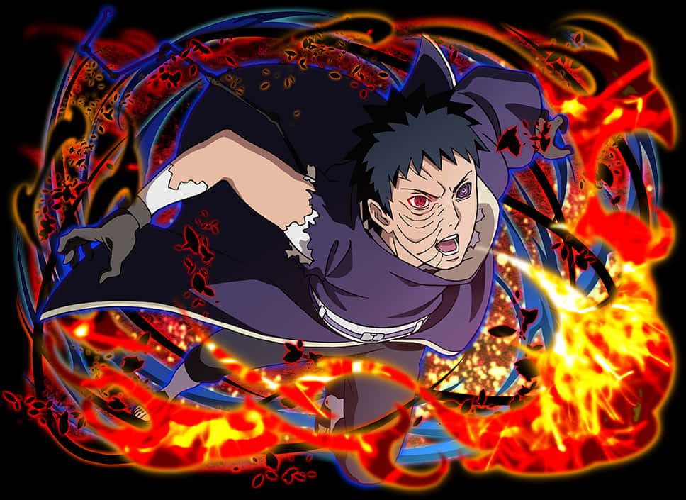 Animated_ Obito_ Uchiha_ Fire_ Escape PNG with transparent background