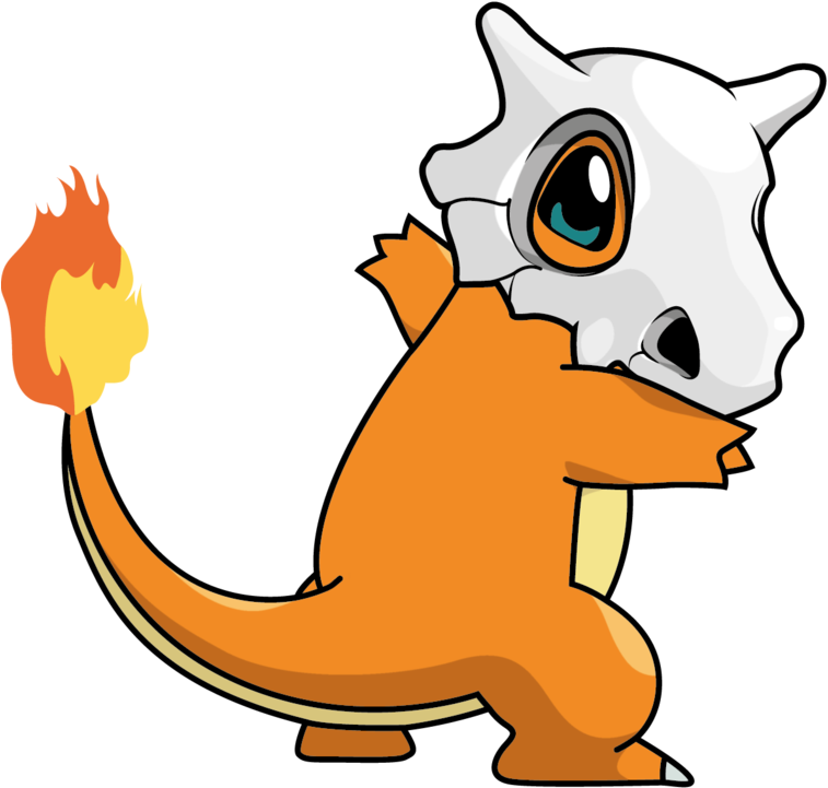 Animated Orange Dinosaurwith Flame Tail PNG with transparent background