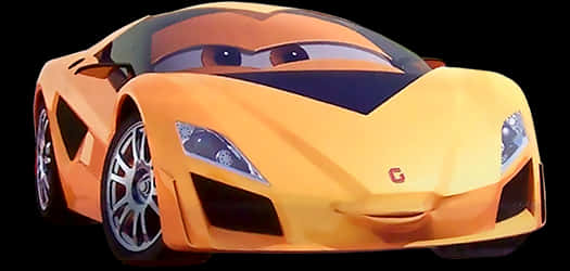 Animated Orange Sports Car Character