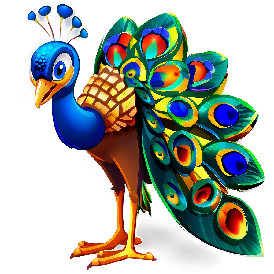 Animated Peacock Character Png 06232024