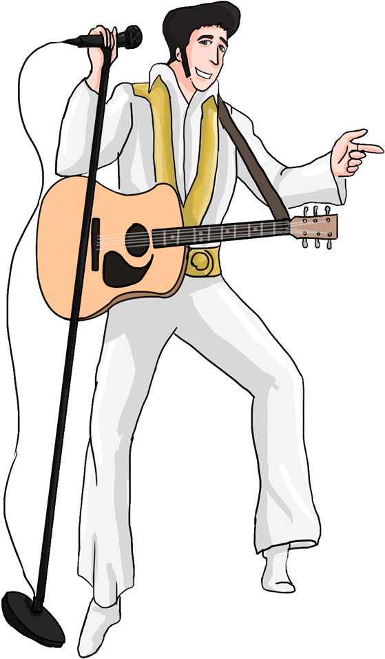 Animated Performer With Guitarand Microphone