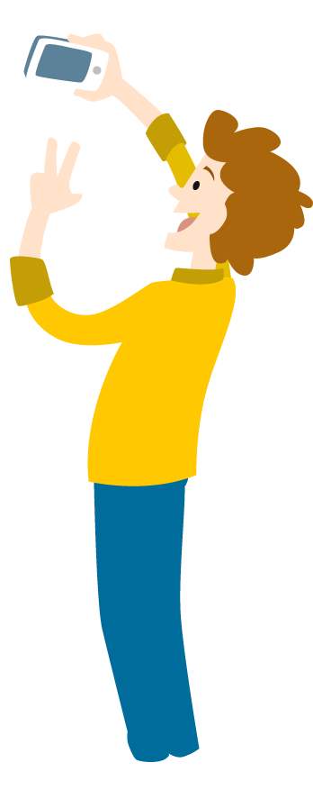 Animated Person Taking Selfie