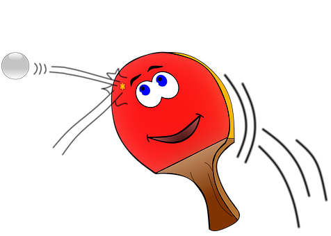 Animated Ping Pong Paddleand Ball PNG with transparent background