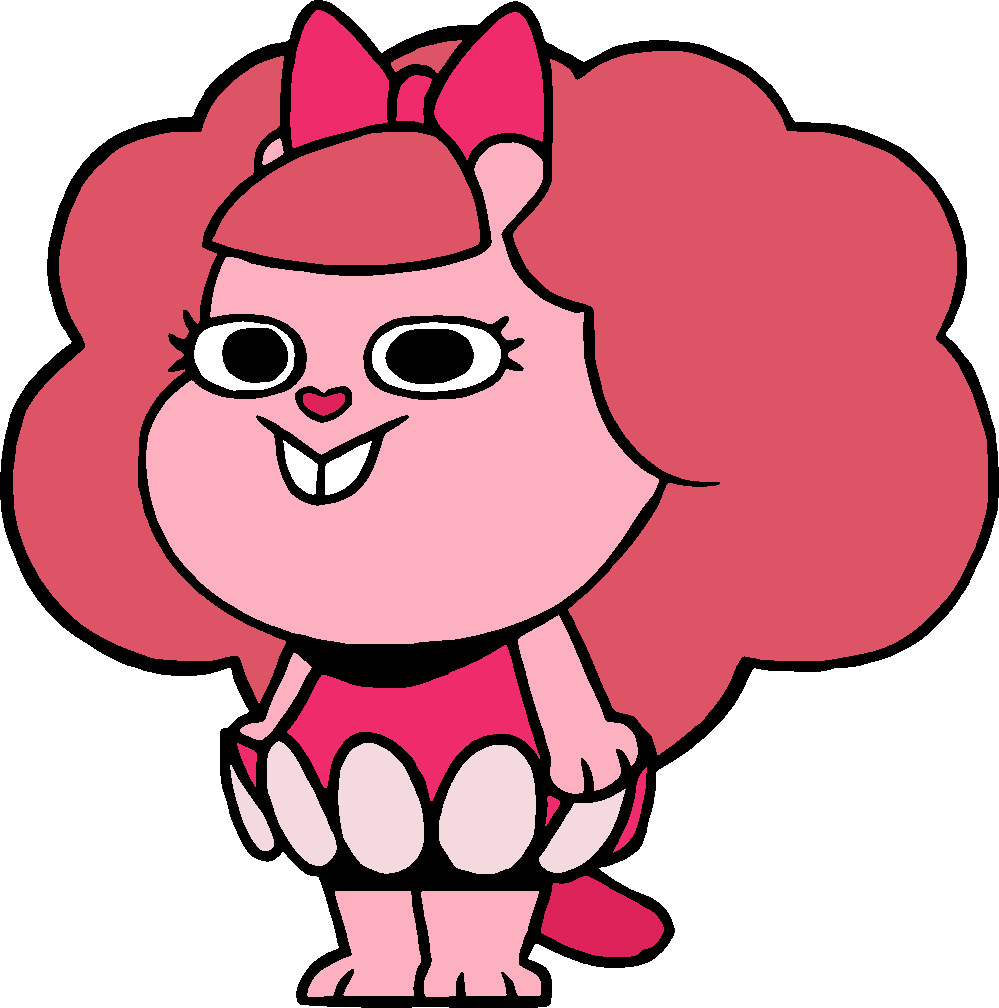 Animated Pink Character With Bow