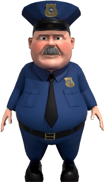 Animated Police Officer Character