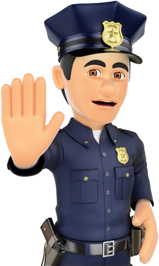 Animated Policeman Gesture Stop