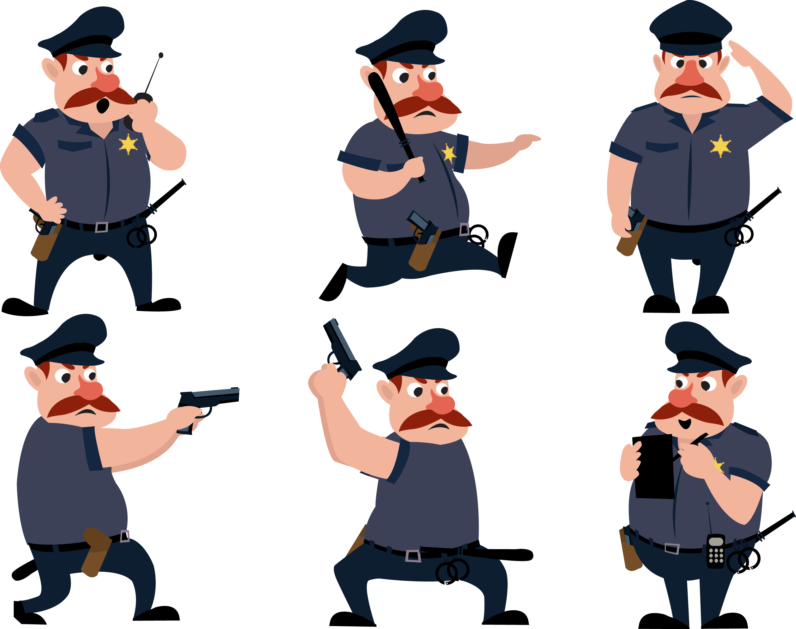 Animated Policeman Various Poses