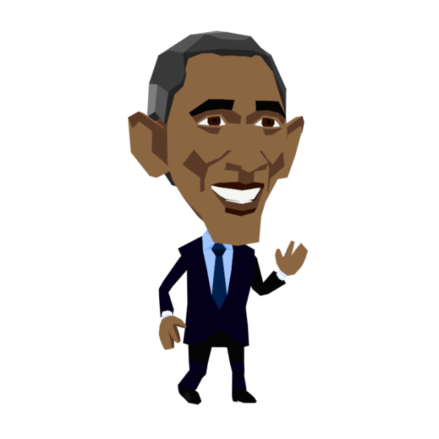 Animated Political Figure Waving