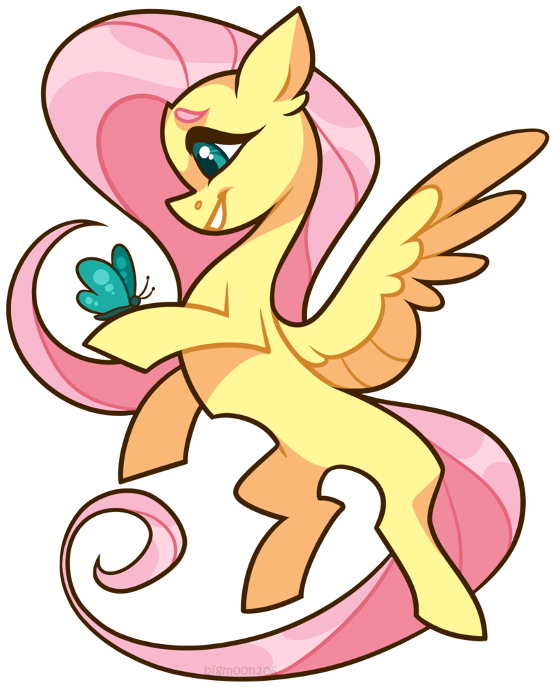 Animated Ponywith Butterfly_ Vector Art