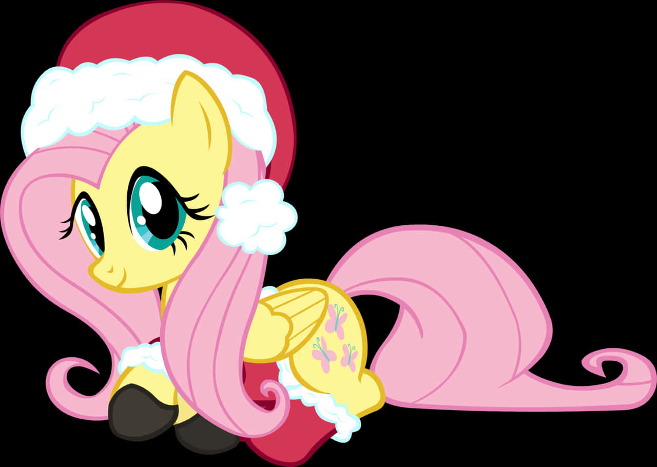 Animated Ponywith Santa Hat