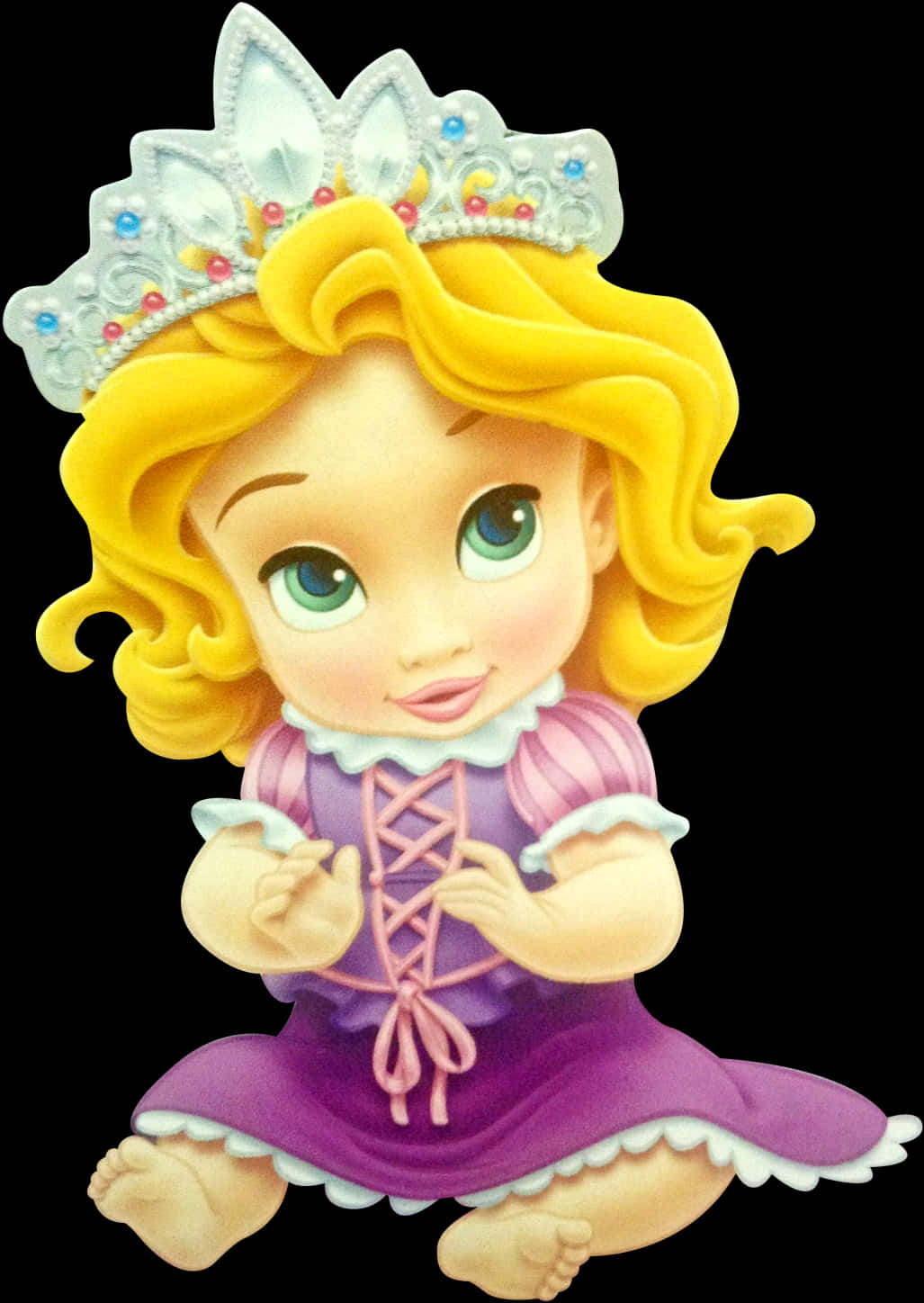 Animated Princess Cartoon Character PNG with transparent background