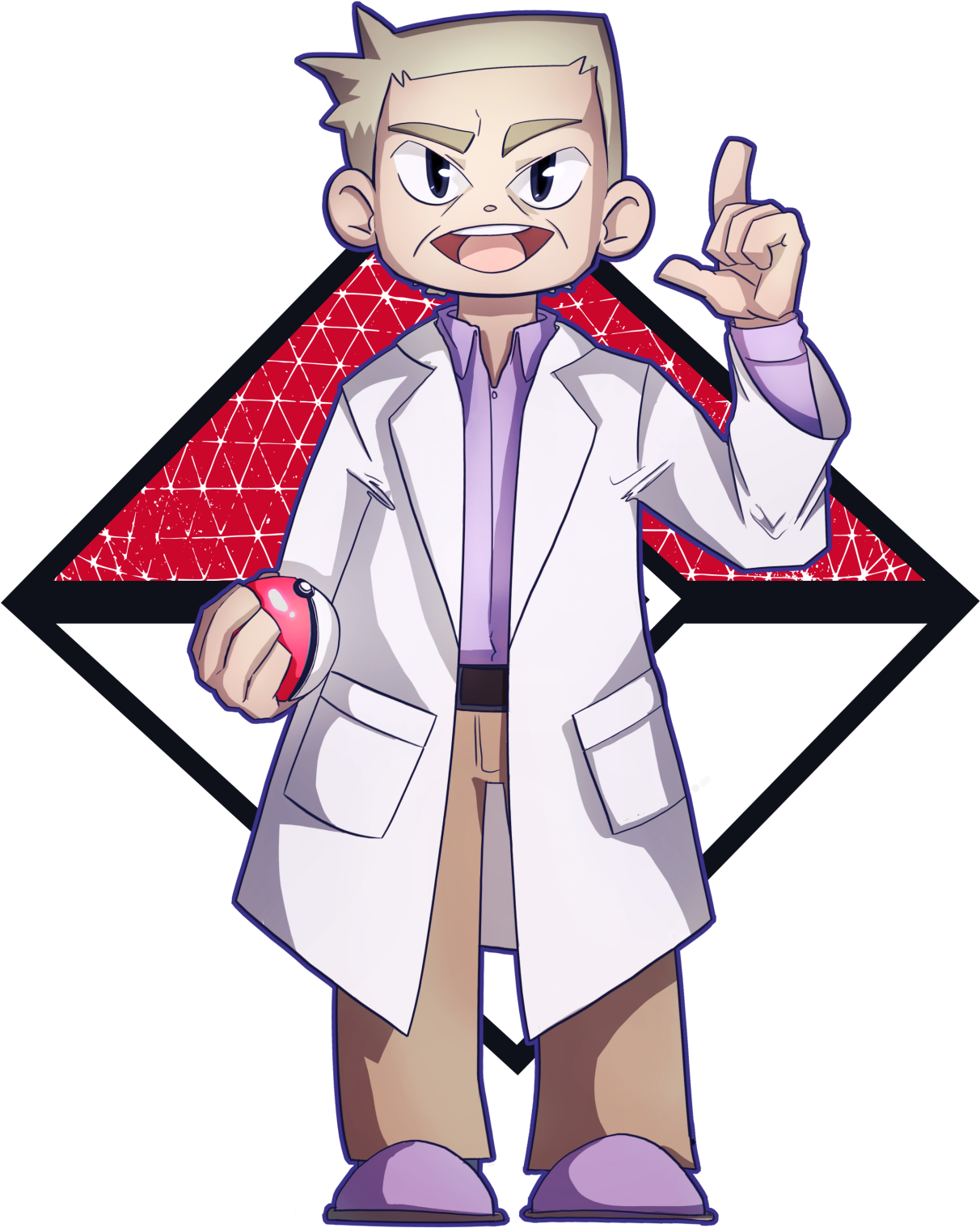 Animated Professor With Pokeball