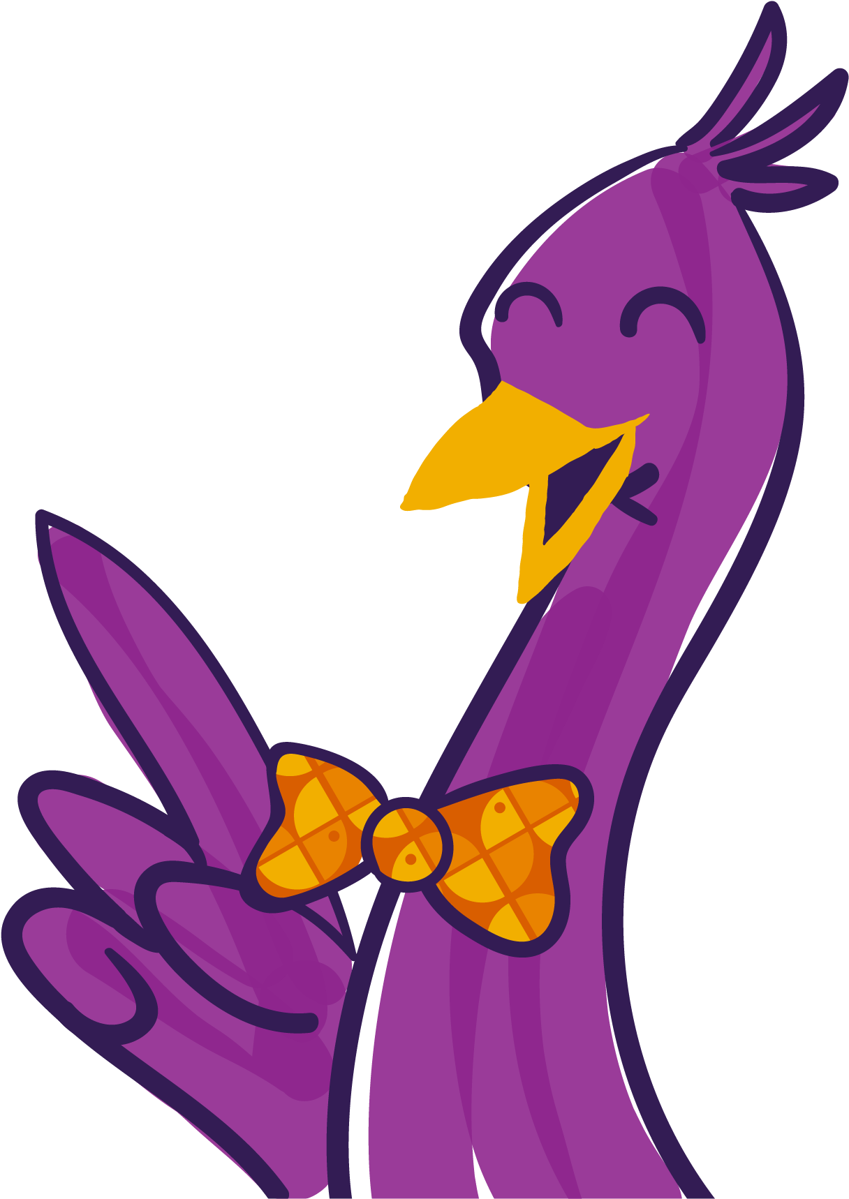 Animated Purple Emu With Bowtie