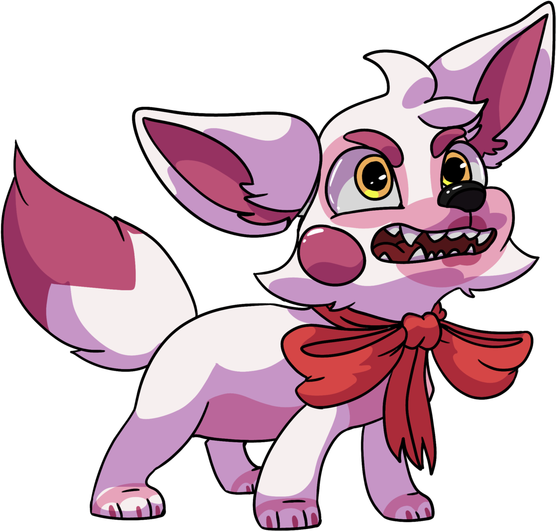 Animated Purple White Dog Character