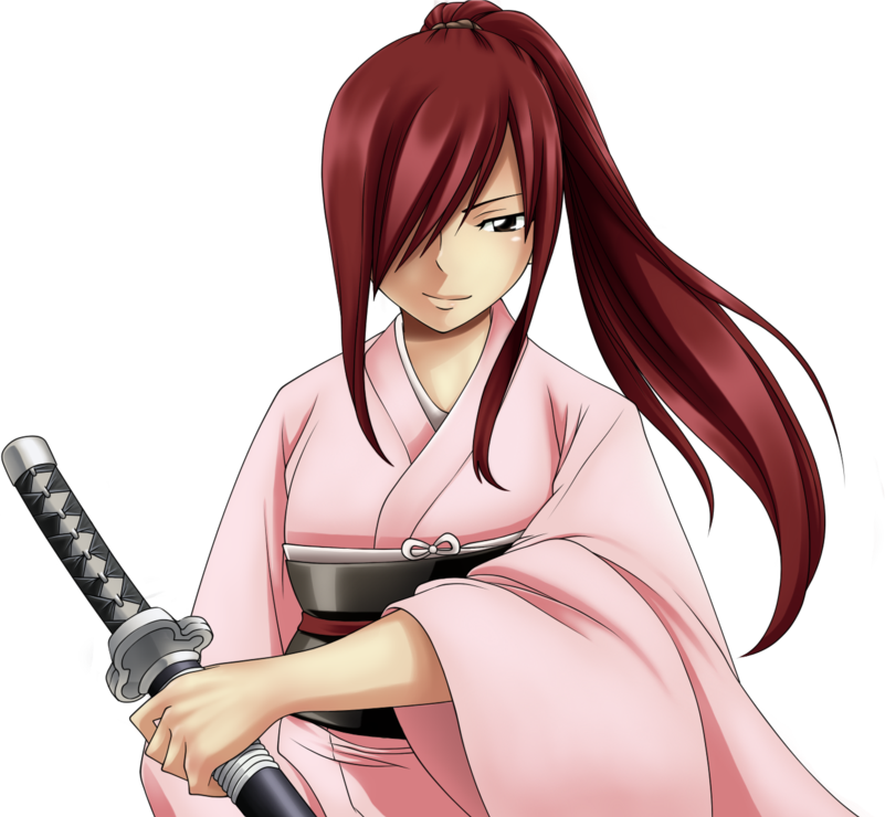 Animated Samurai Girlin Pink Kimono