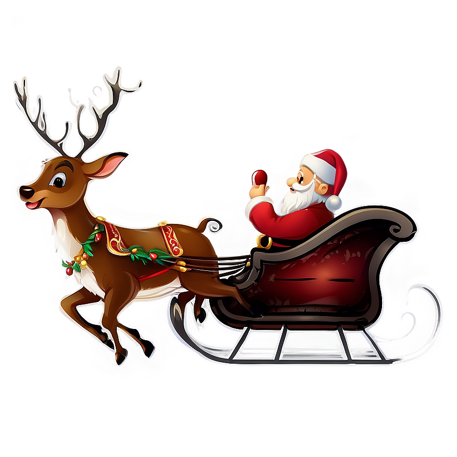 Animated Santa Sleigh And Reindeer Png 55