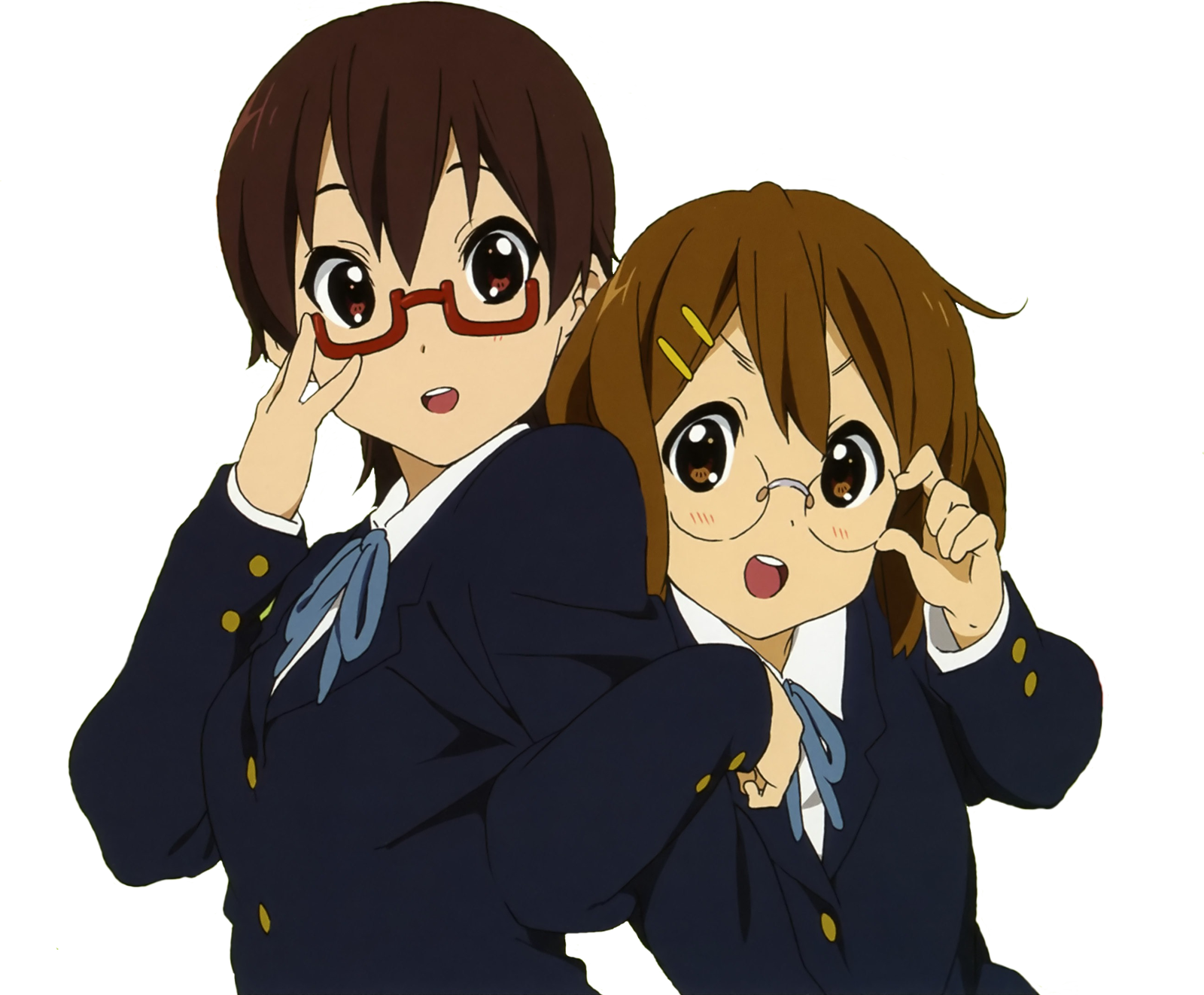 Animated Schoolgirls Adjusting Glasses