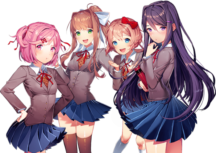 Animated Schoolgirls Group