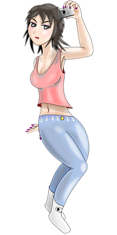 Animated Selfie Pose Female Character