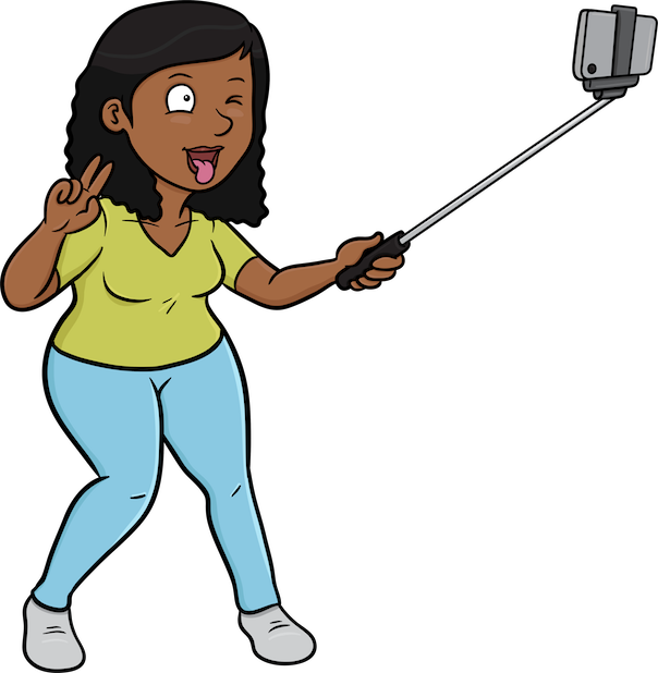 Animated Selfie With Selfie Stick