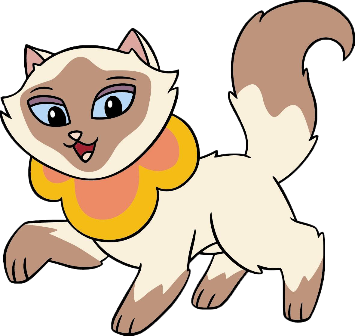 Animated Siamese Cat Illustration