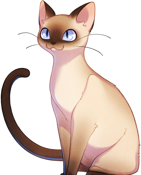 Animated Siamese Cat Illustration