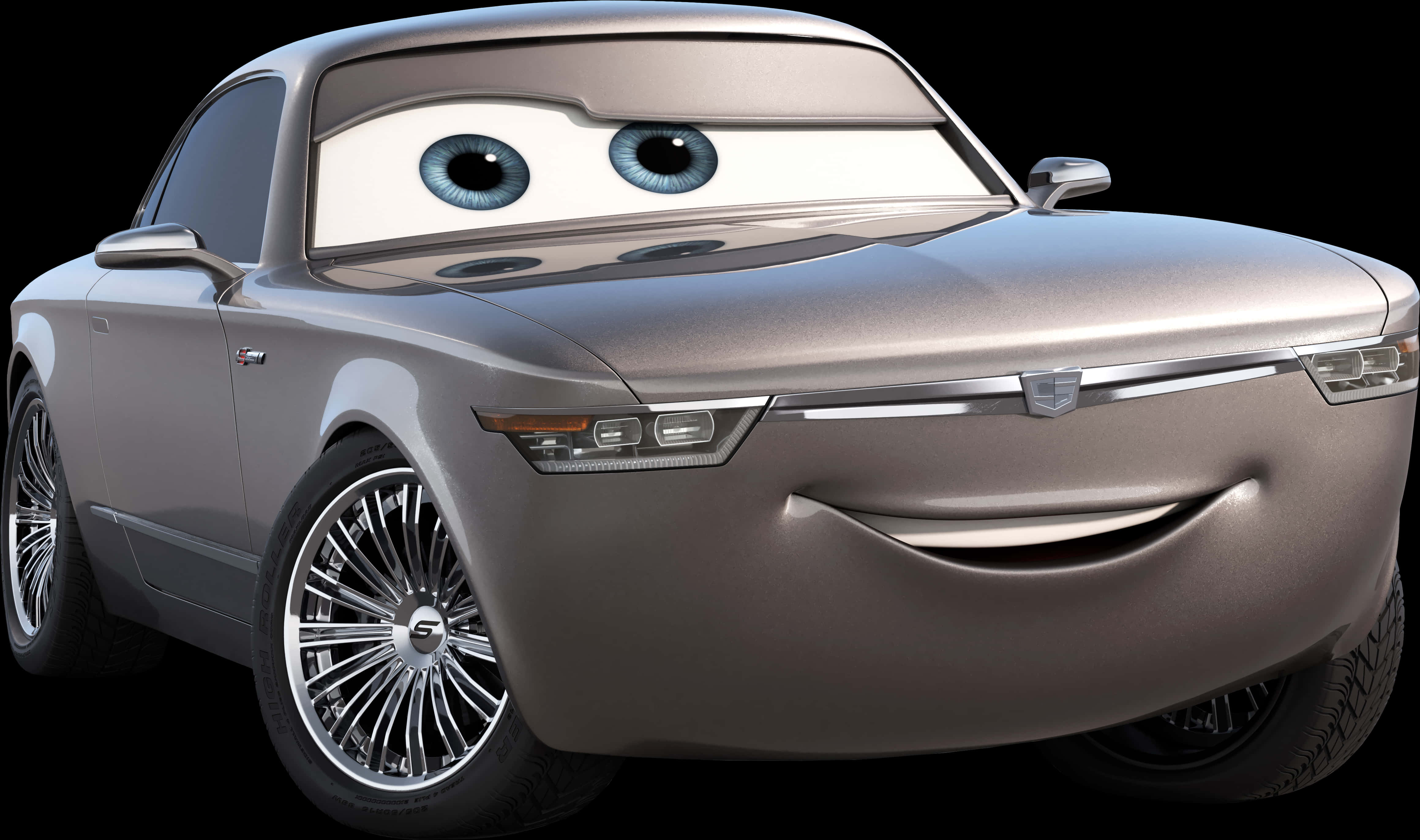 Animated Silver Car Character