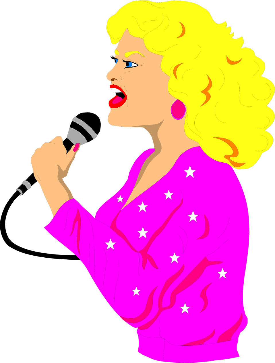 Animated Singer With Microphone