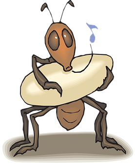 Animated Singing Ant PNG image with a transparent background, free high-resolution download