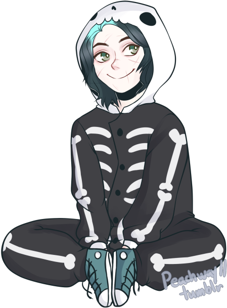 Animated Skeleton Hoodie Character