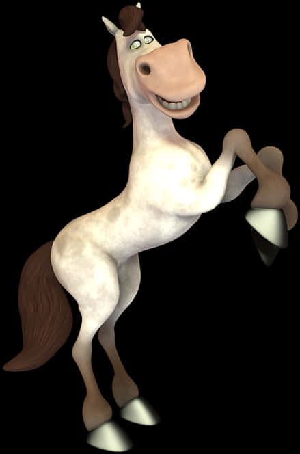 Animated Smiling Horse Standing