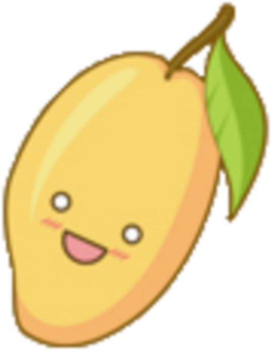 Animated Smiling Mango Cartoon PNG with transparent background