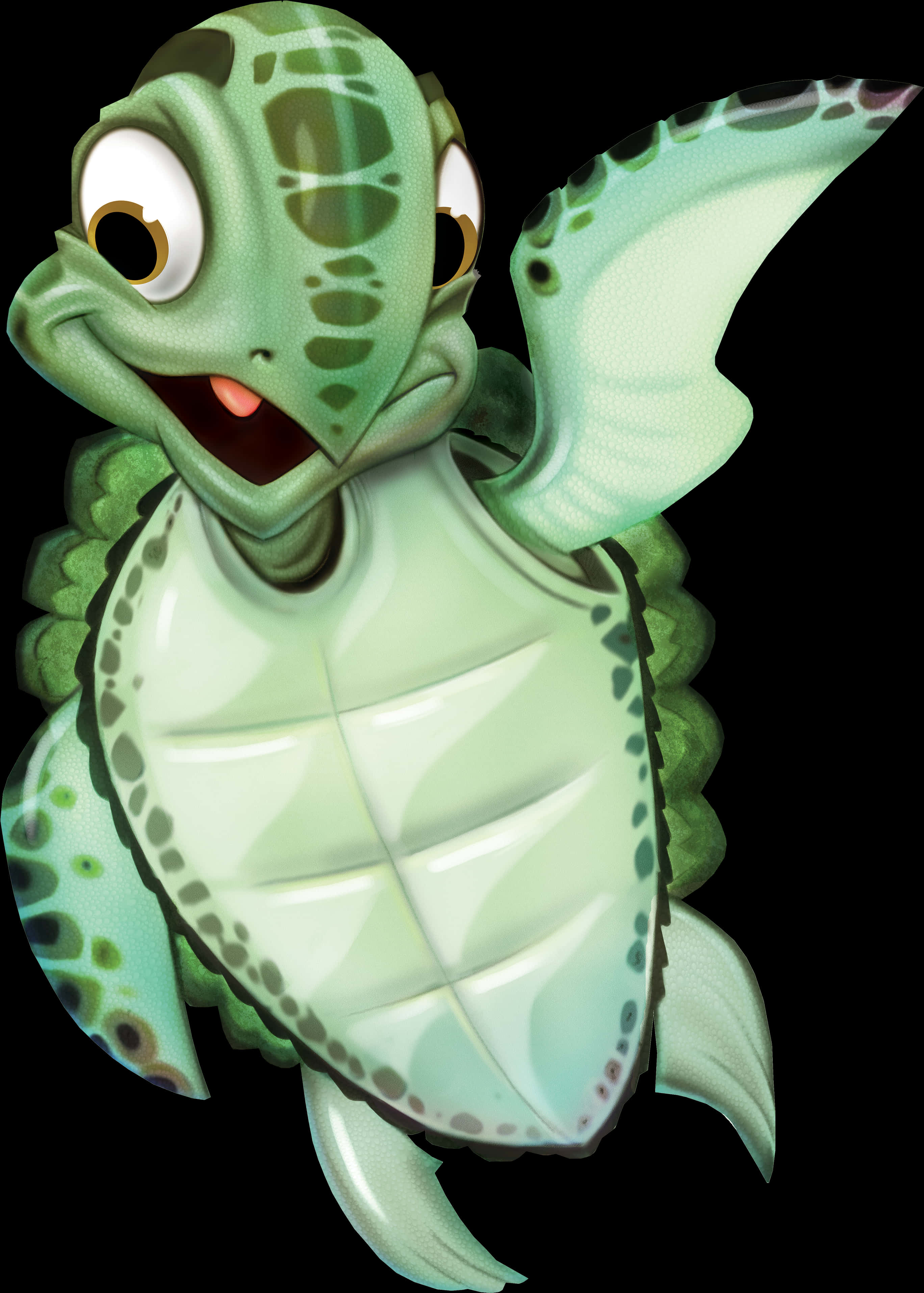 Animated Smiling Sea Turtle