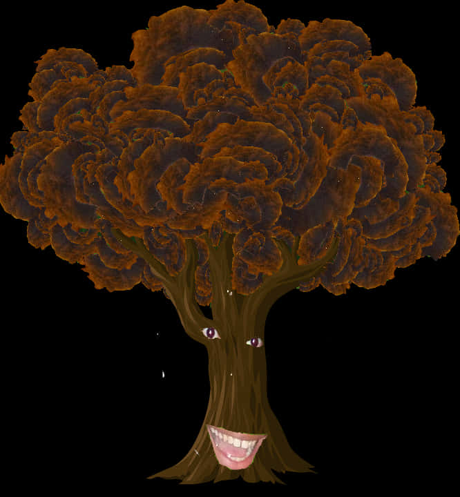 Animated Smiling Tree Character