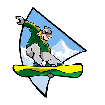 Animated Snowboarder Action PNG with transparent background