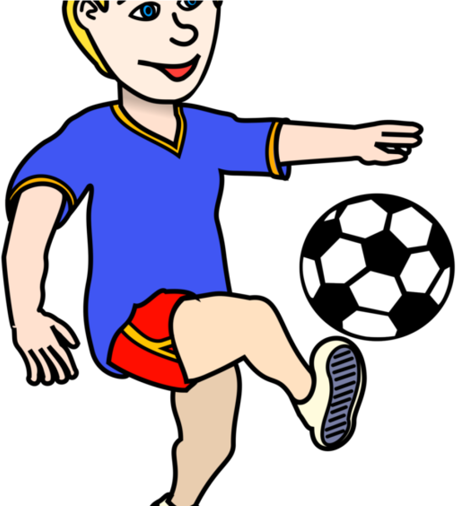 Animated Soccer Player Kicking Ball