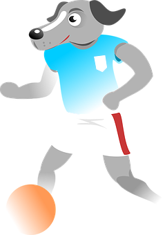 Animated Soccer Playing Dog PNG with transparent background