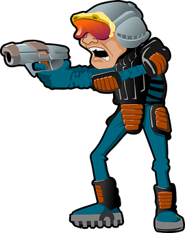 Animated Soldier Shooting Pistol