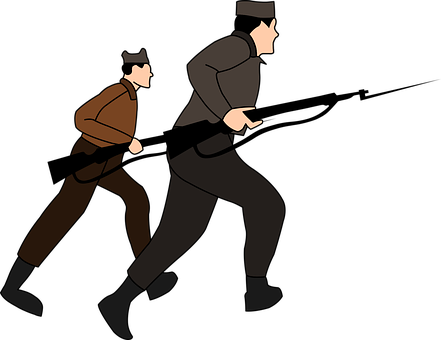 Animated Soldiers Marching Silhouette PNG with transparent background