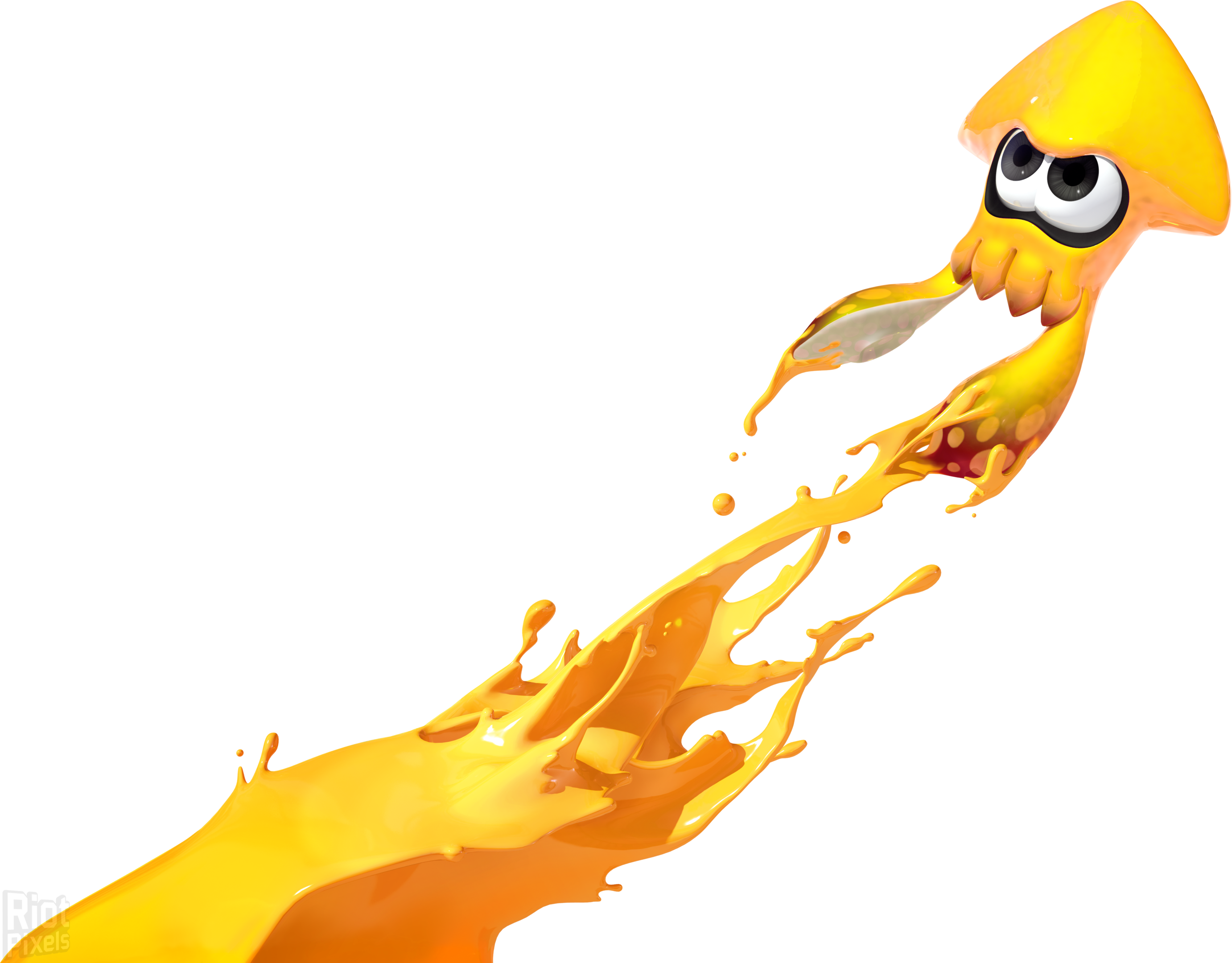 Animated Squid Emerging From Ink