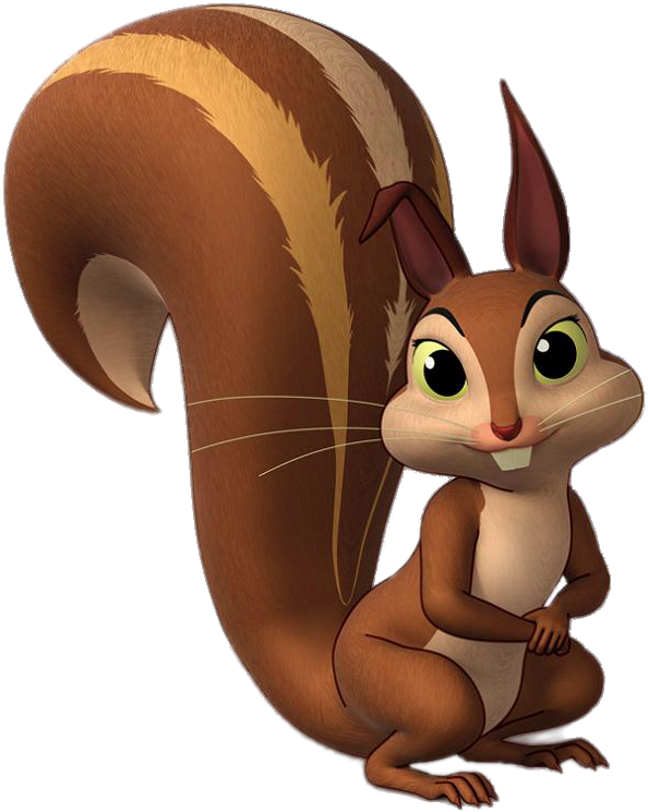 Animated Squirrel Character PNG with transparent background