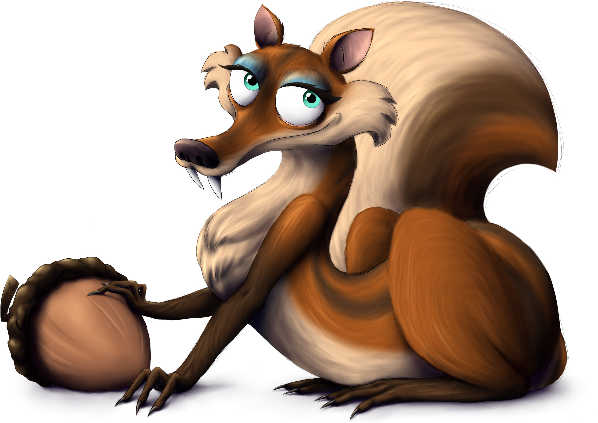 Animated Squirrelwith Acorn PNG with transparent background