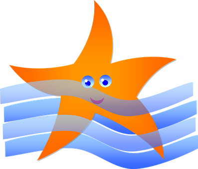 Animated Starfish Beach Theme PNG with transparent background