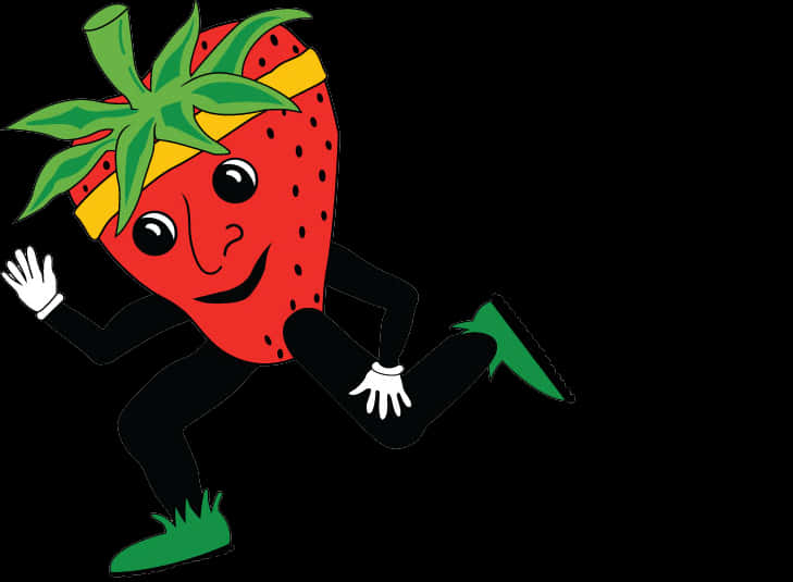 Animated Strawberry Character Running