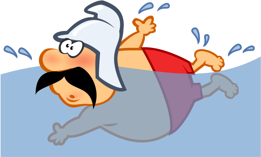 Fireman Swimming By Mimooh - Swimming Clipart, HD Png Download PNG with transparent background