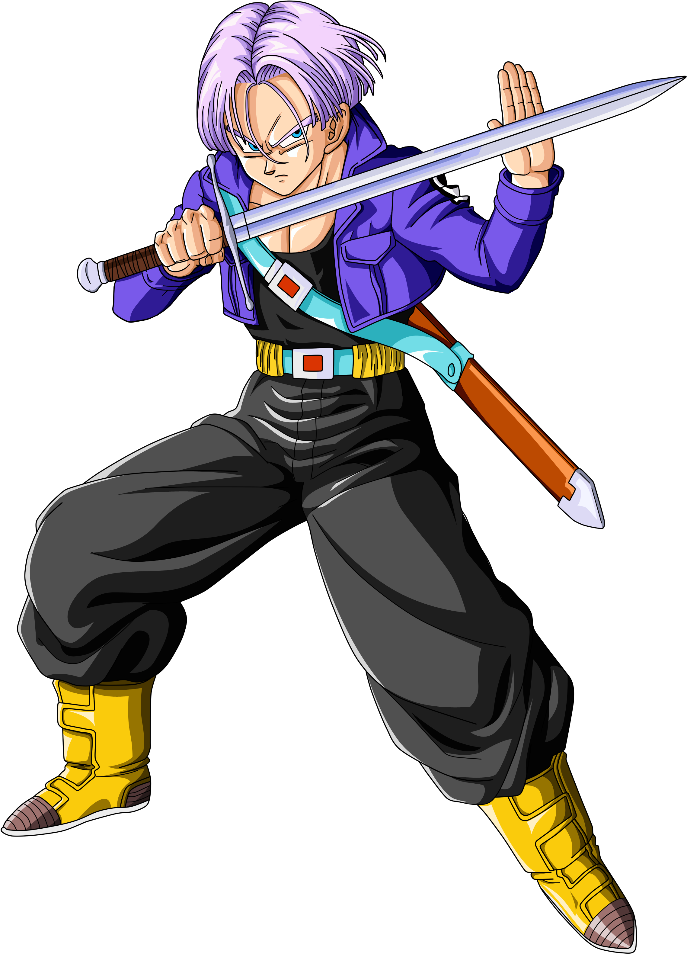 Animated Sword Wielding Character PNG with transparent background