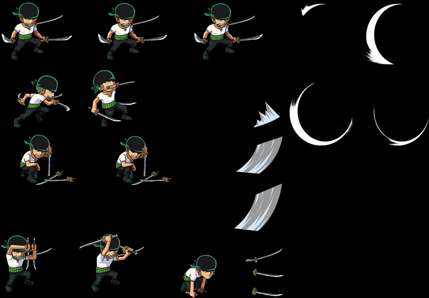 Animated_ Swordsmanship_ Sequence PNG with transparent background