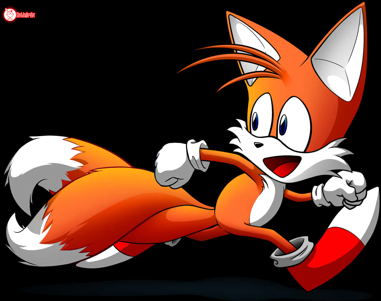 Animated Tails Character Running