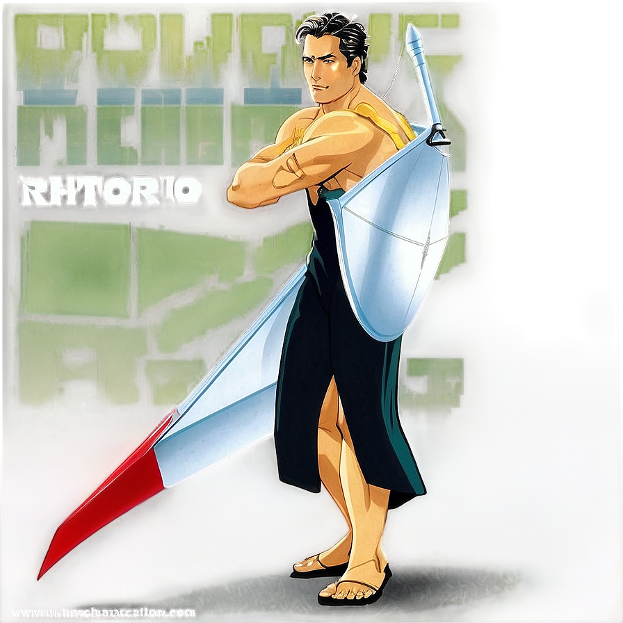 Animated Warriorwith Shieldand Sword PNG image with a transparent background, free high-resolution download