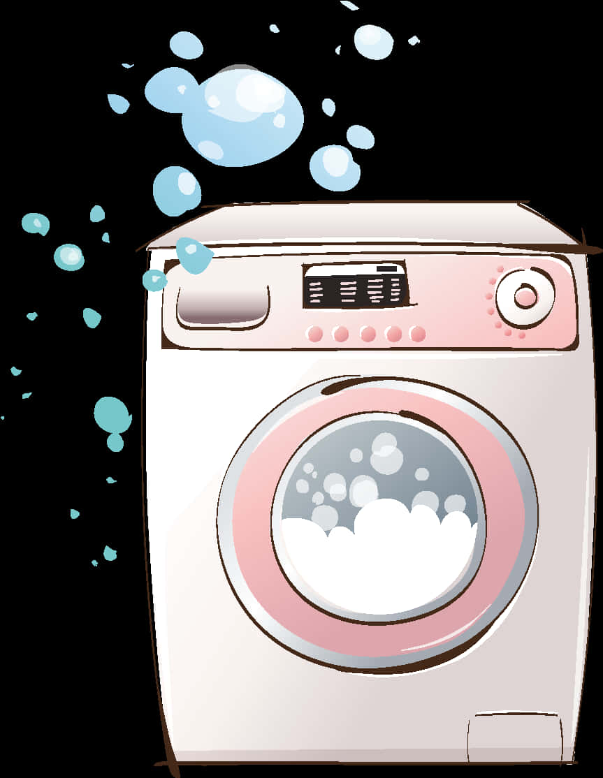 Animated Washing Machinewith Bubbles